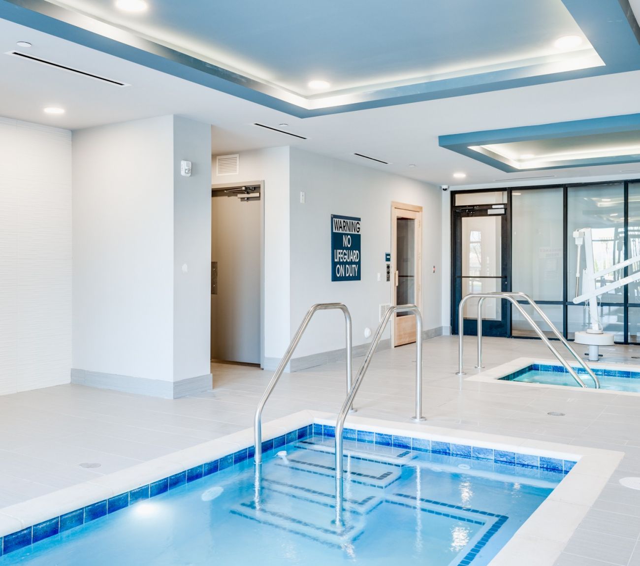 indoor spa and sauna room resident amenity at McEwen Northside Apartments